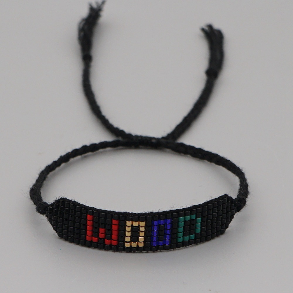 Hip Hop Women's Miyuki Rice Beads Hand-woven Beaded Punk Style Bracelet display picture 5