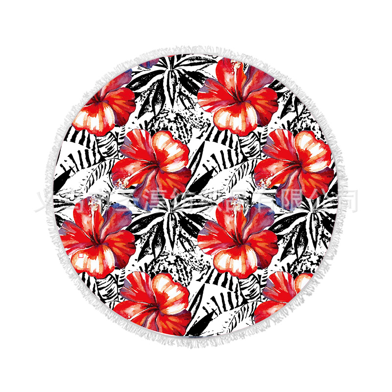 Toalla de playa redonda ultrafina de vacaciones en la playa de impresión digital fibra de baño absorbente de secado rápido absorbente de sudor Toalla de baño