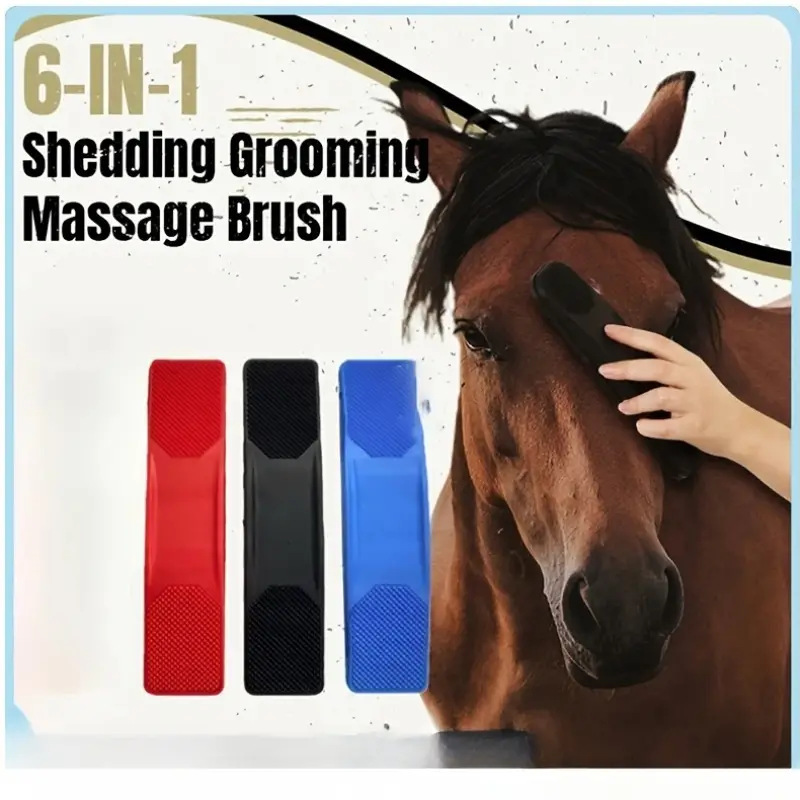 Horse Grooming Supplies Six-In-One Horse Brush Dog Grooming Bath Massage Hair Removal Brush Horse Dog Grooming Brush Bath Brush Pet