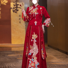 秀禾服新娘2025新款中式结婚礼服小个子秀和夏季出阁婚服长袖显瘦