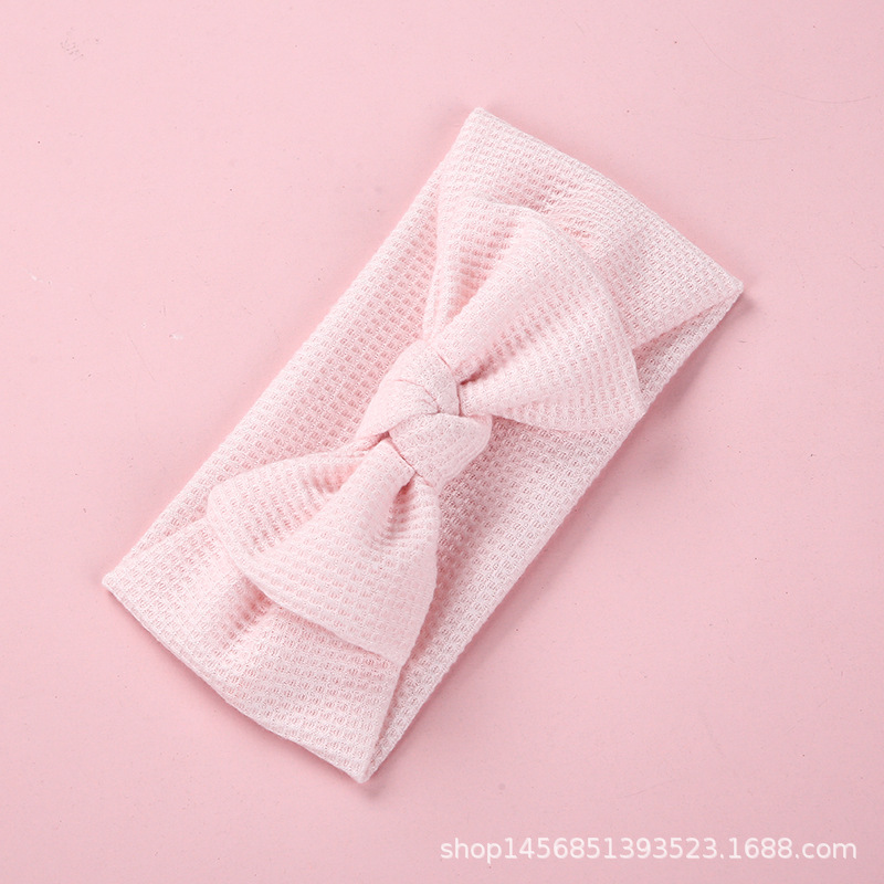 Tocado para bebé, diadema tipo waffle de lana, arco de punto, banda de pelo para niños, venta al por mayor para comercio exterior.