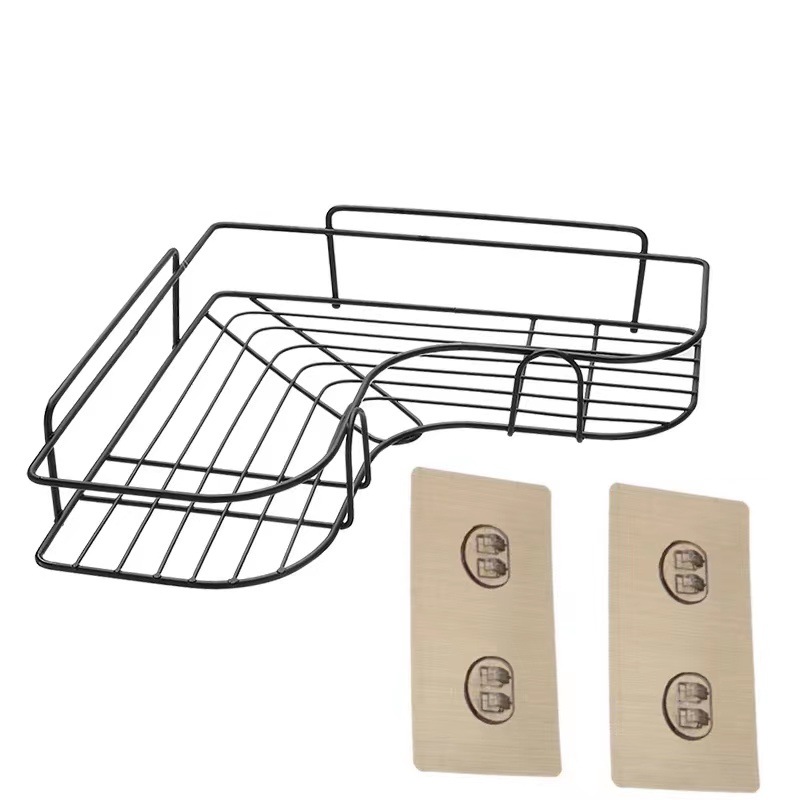 Estante de almacenamiento triangular sin perforaciones cocina baño estante de almacenamiento baño esquina montado en la pared estante de almacenamiento multifuncional