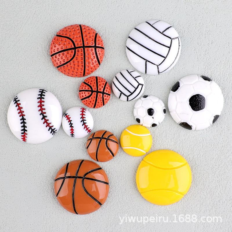 Basketball Football Baseball Resin Accessories Cream Glue Mobile Phone Case Accessories Hole Shoes DIY Headwear Handmade Material Basketball Football Baseball Resin Accessories Cream Glue Mobile Phone Case Accessories Hole Shoes DIY Headwear Handmade Material