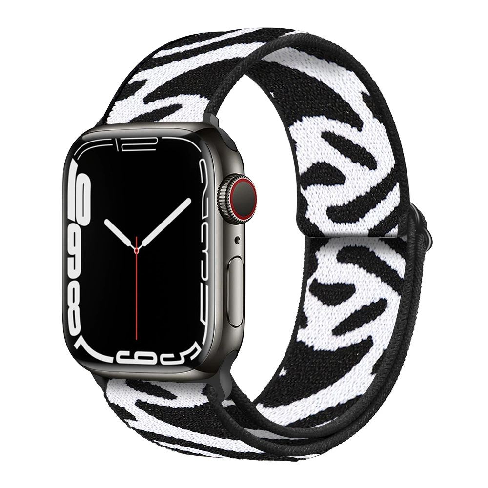 Ремешок для часов (Apple) для Apple Watch 5/6/7/8/SE, эластичный нейлоновый, пластиковый разъём, мультиразмер