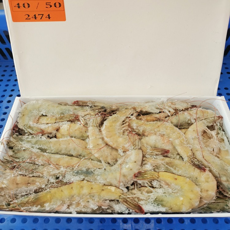 批发包邮 桑塔厄瓜多尔白虾4kg 整箱商用盐冻大虾纯海水虾对虾