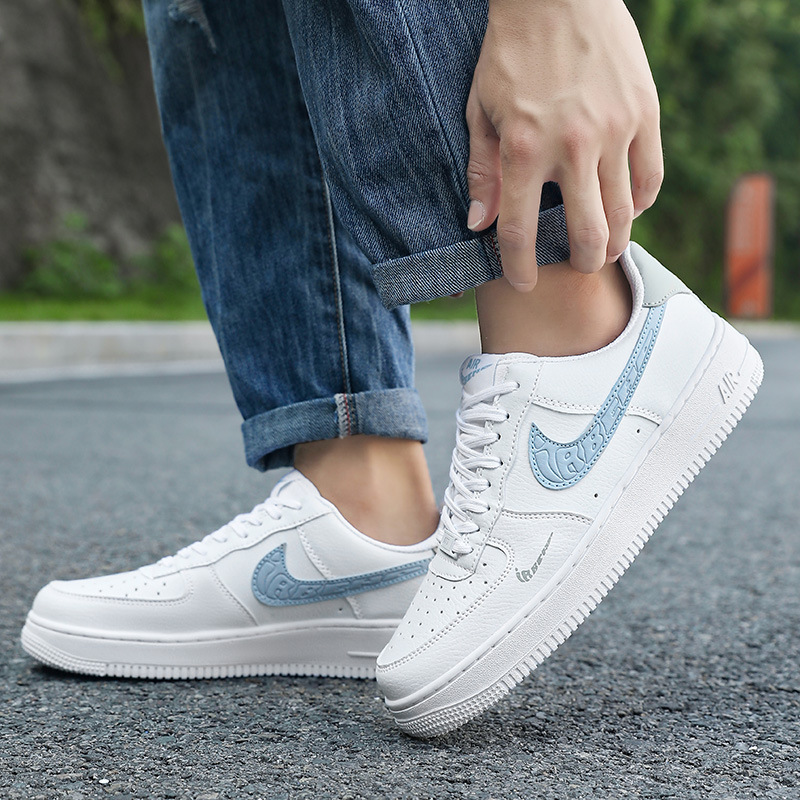Air Force One Crime Scene Sneakers Men's Classic Wheat Color Low-Top Sneakers Af1 Pure White Small White Shoes for Women