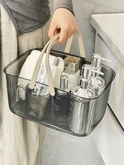 58C1 Shower Basket Storage Basket for Laundry Room Transparent Storage Box Bathroom and Toilet Bathroom Shower Portable Handled