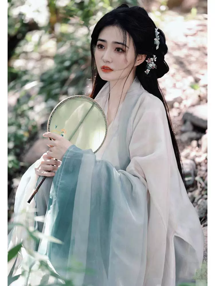 Длинное рукавноеHanfu — стиль Вэй-Цзинь / Северо-Южный, комплект из 3 предметов с перекрёстной лацкой талии или отдельная верхняя часть, XS–XL