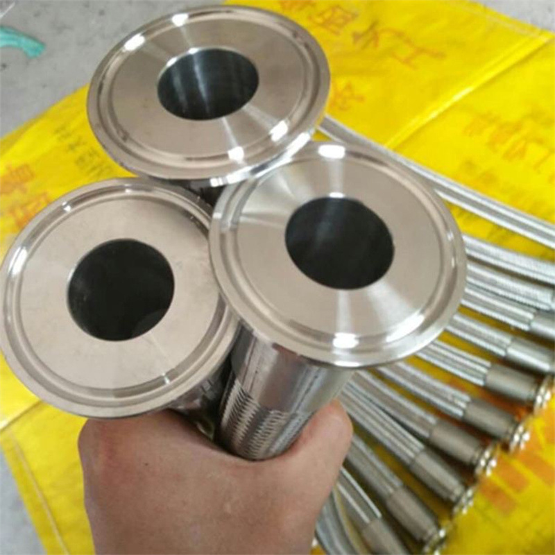 不锈钢304金属软管 带活套螺母卡盘式 法兰式金属软管 化工管道用
