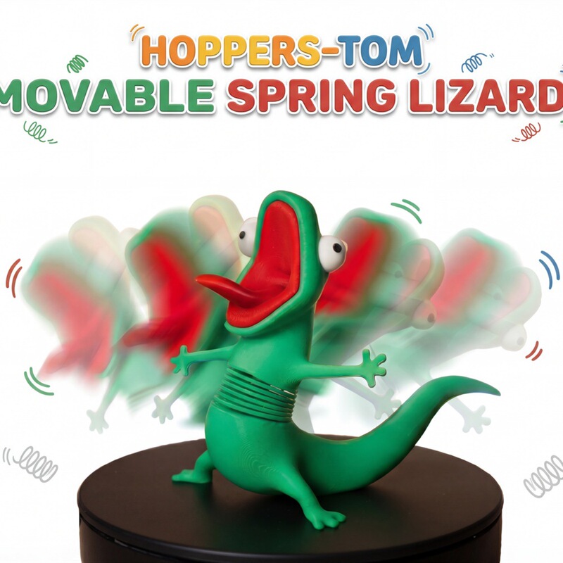 Beaver Transformation Plan Lizard Tom Peripheral Movable Spring Toy Funny Internet Celebrity Bestseller 3D Printed