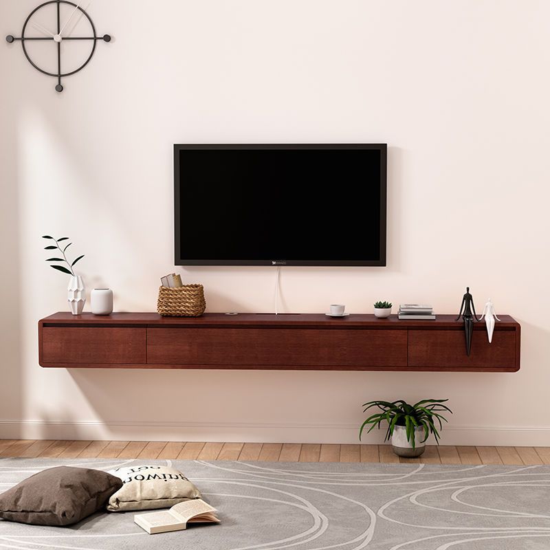 Solid Wood Wall-Mounted Tv Cabinet Hanging Small Apartment Living Room New Chinese Style Narrow Suspended Wall-Mounted Tv Cabinet