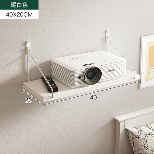 Wall wall storage rack wall bookshelf wall hanging hole-free projector wall rack decorative shelf one-word board partition
