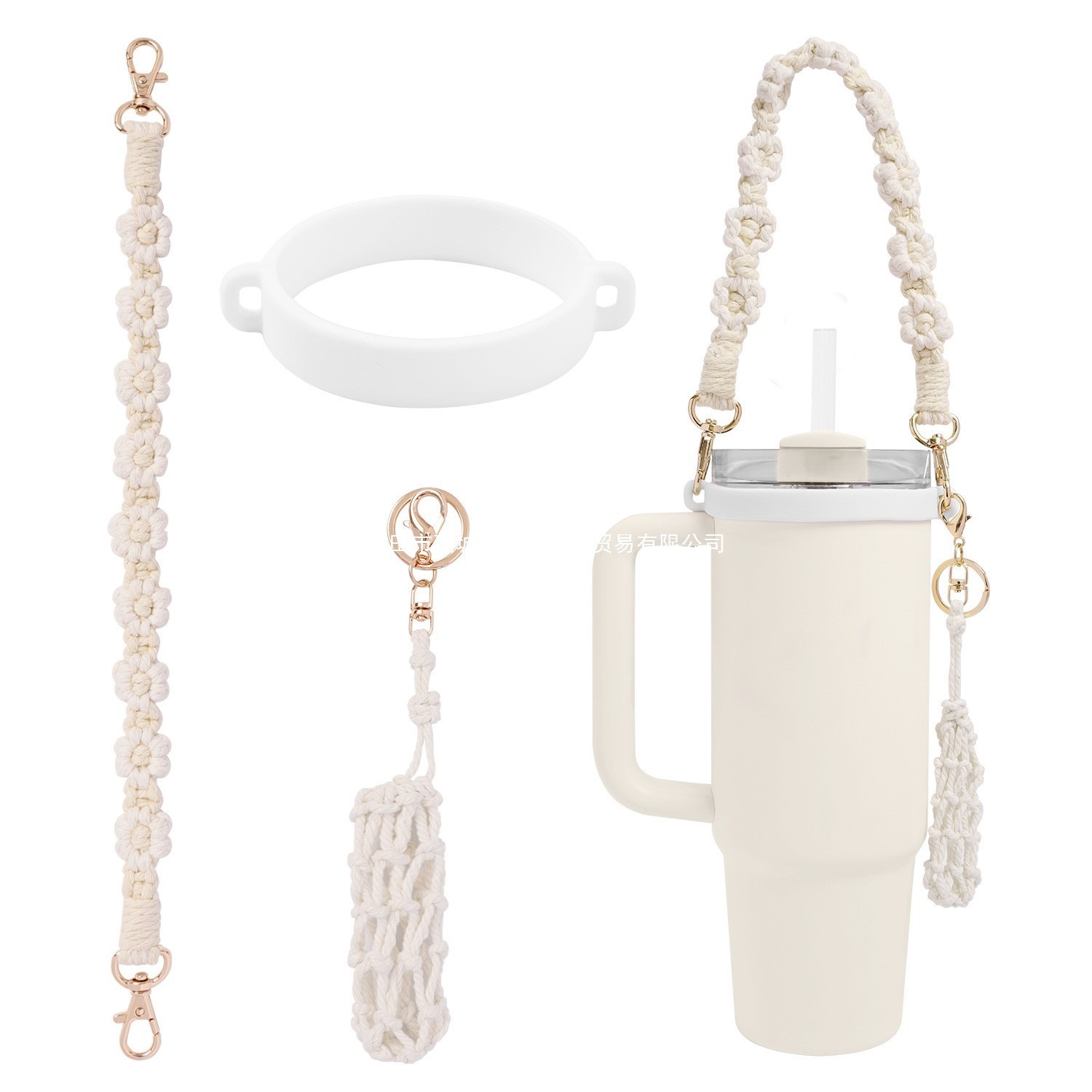 Amazon taza de agua portátil copa collar flores Stanley silicona Amazon explosión kettle cordón trenzado con colgante