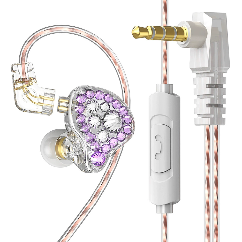 Earphones Q2Pro, проводные 3.5 мм разъем, высокая гармоника 20–20 кГц, кабель 1.2/3 м, с кубической вставкой