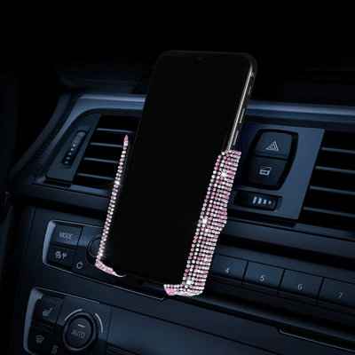 Vent, Dual-Function Cute Car | Car phone holder - hot-drill-v-shaped-mobile-phone-holder-ab-powder