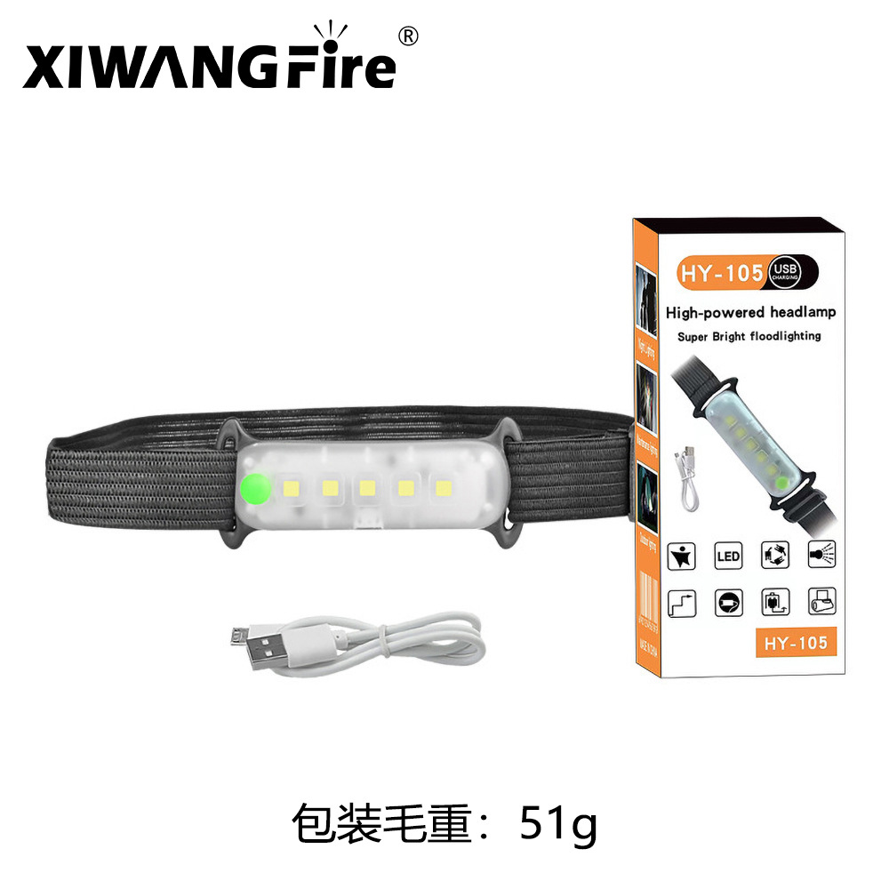 Linterna frontal COB de gran venta transfronteriza, linterna frontal multifuncional recargable por USB, linterna frontal portátil desmontable LED.