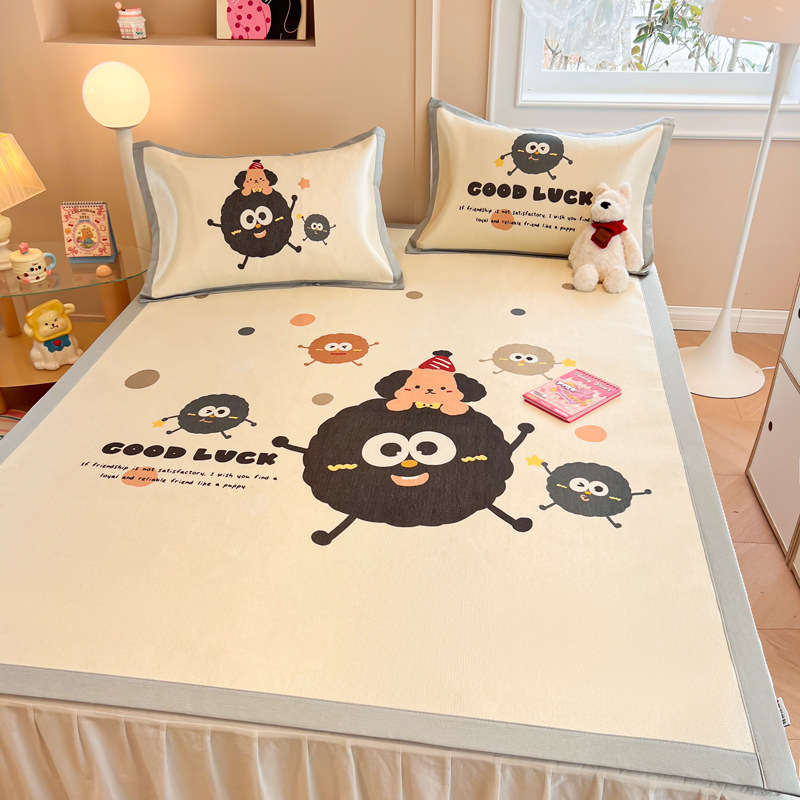 Dibujos animados 2025 nuevo tipo A nivel materno e infantil de verano de seda de hielo dormitorio de alfombra suave individual se puede lavar a máquina verano a