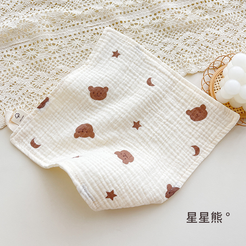 4層ガーゼ赤ちゃん唾タオル砕花新生児赤ちゃん洗面タオルハンカチかわいい吸水子供用小方タオル|undefined