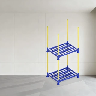 厂家直销插管堆垛架圆管立柱加厚钢制重型式多层堆高仓库货物架子