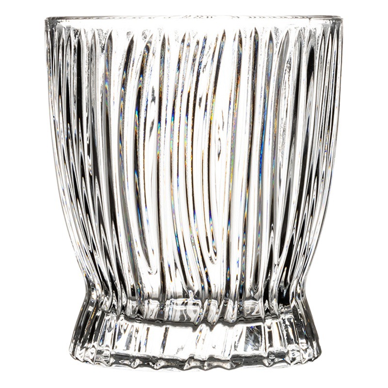 Vintage Glaciar de vidrio patrón vertical de alto aspecto transparente taza de agua de hielo taza americana whisky cerveza vaso taza de jugo