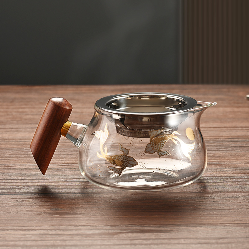 Mayorista de madera japonesa taza de vidrio justicia gruesa resistente al calor divisor de té kung fu accesorios de té té té té loto