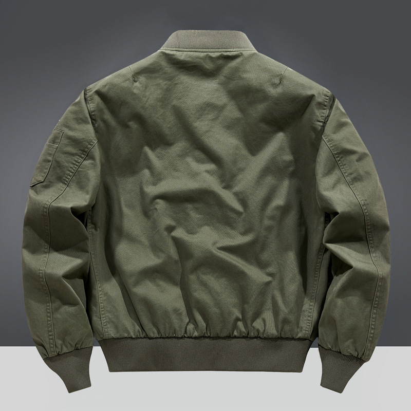 Men's Clothing 2024 new pure cotton pilot jacket men's spring and autumn loose large size men's baseball uniform workwear jacket thin_voghion.com