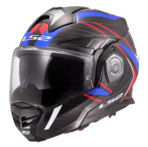 LS2 casco de la motocicleta de fibra de carbono trasero Flip exposición casco de doble lente de Los Hombres Cuatro Estaciones universal certificación 3C FF901