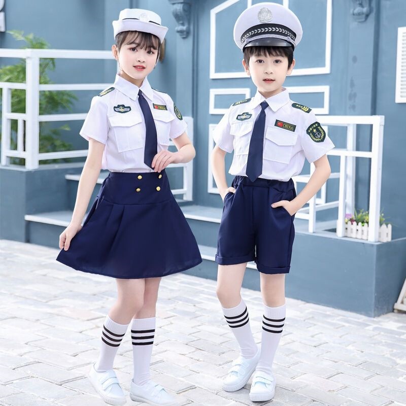 Children's Navy Performance Costumes, Pilot Uniform Set, Kindergarten Class Uniform, Sailor Uniform, New Model for Elementary School Students, Air Force Uniform Children's Navy Performance Costumes, Pilot Uniform Set, Kindergarten Class Uniform, Sailor Uniform, New Model for Elementary School Students, Air Force Uniform