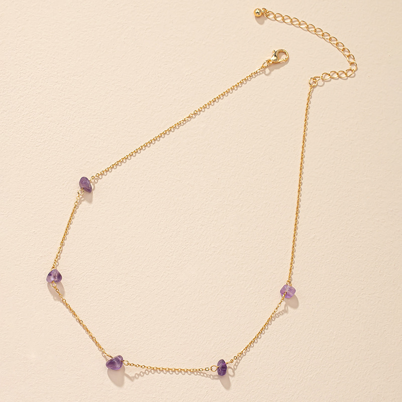 Ethnic style retro stone necklace hip-hop clavicle chain female wholesale