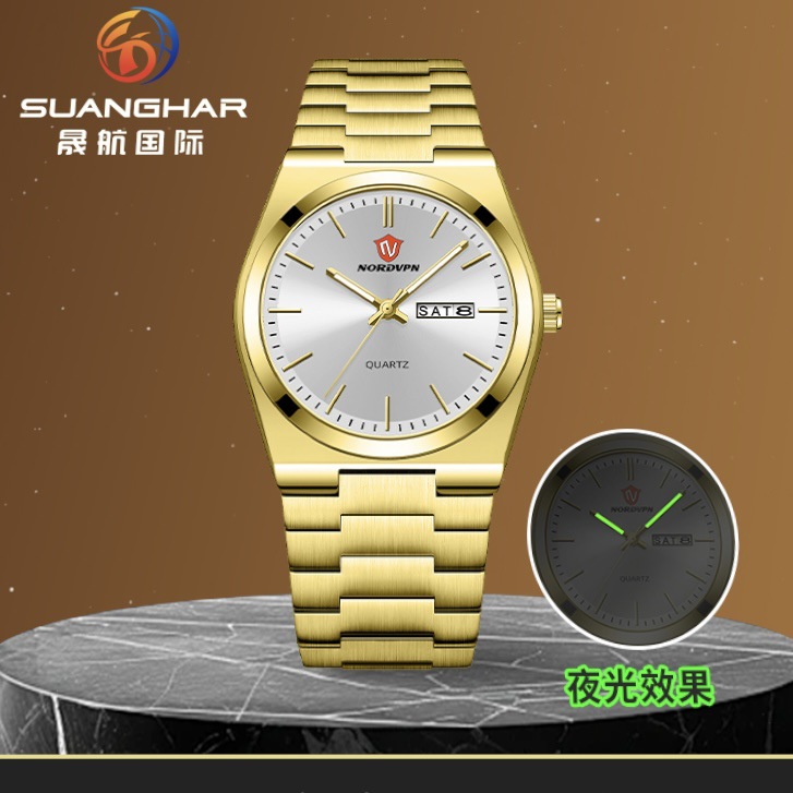Nordvpn Luxury Men's Watch New Model Waterproof Luminous Luxury Wristwatch Live Broadcast Foreign Trade Hot Item Dropshipping