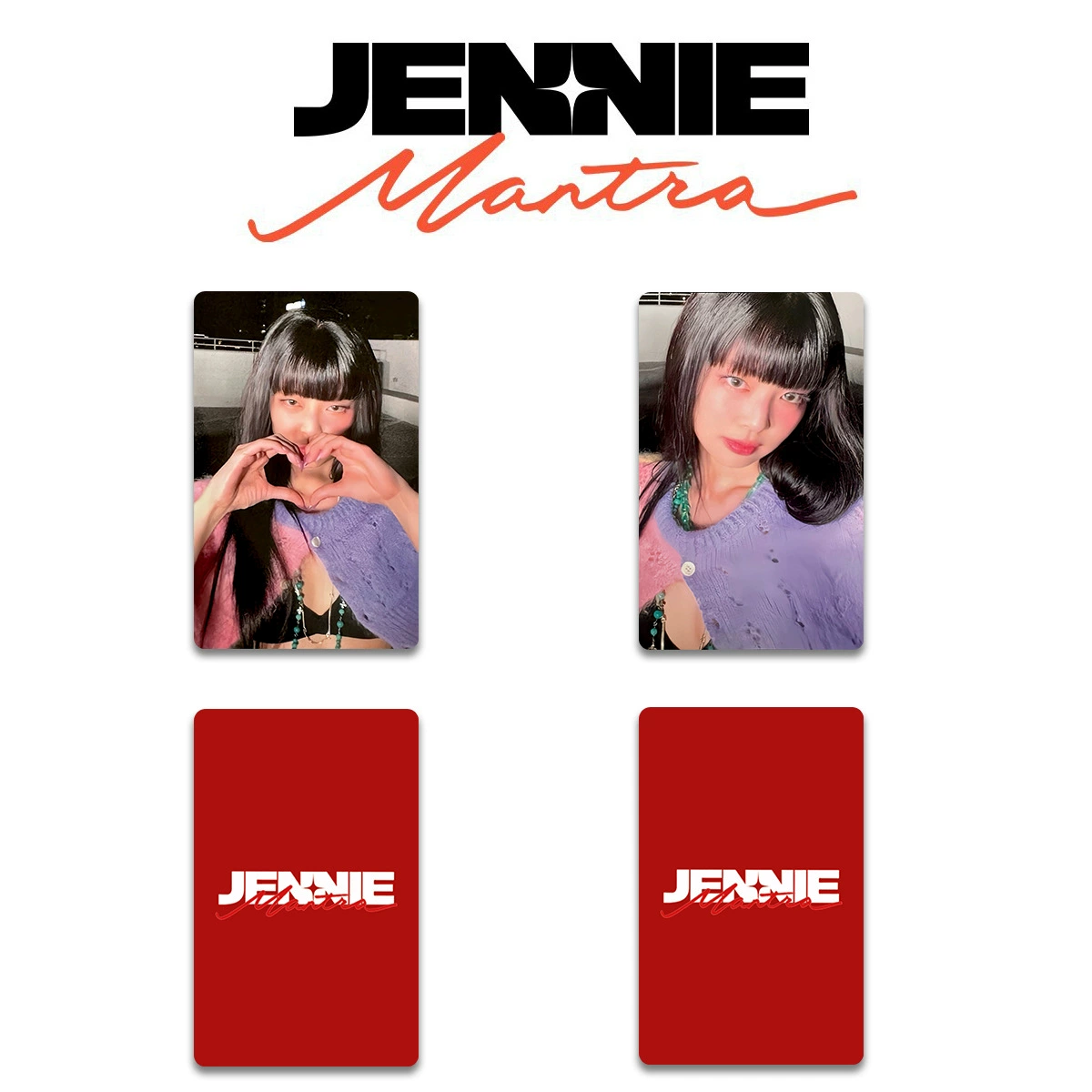 Набор коллекционных фотокарточек (Jennie) 54×85 мм, двусторонняя глянцевая плёнка, 2 шт., OPP-пакет