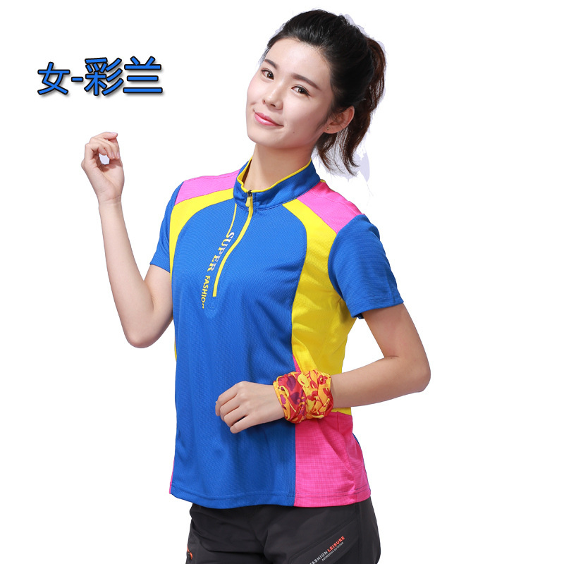 Ropa de secado rápido de verano para hombres y mujeres de manga corta al aire libre delgada transpiración de secado rápido chaqueta deportiva de manga corta protector solar camiseta de senderismo