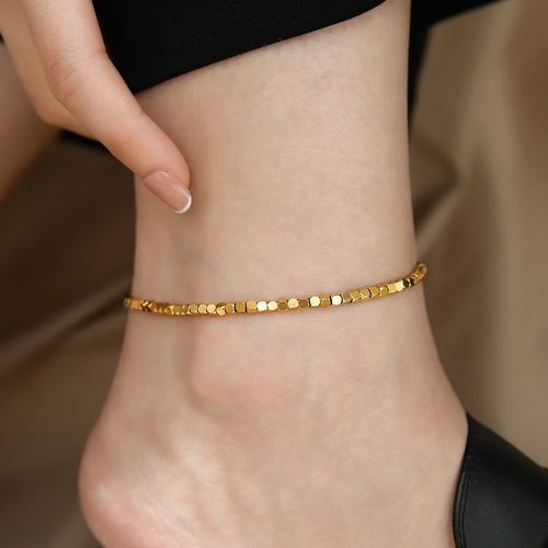 Non-fading 18K gold plated silver anklet for women niche high-end light luxury cool style  new design