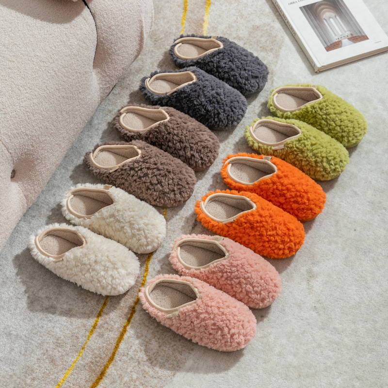 New Plush Cotton Slippers for Women Winter Home Use Household Home Couple Heating Men Postpartum Wholesale Cotton Shoes Foreign Trade