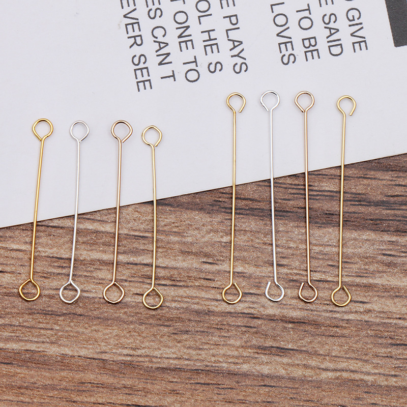 (09387)DIY饰品配件手工材料铜质双圈9字 细硬线 连接线