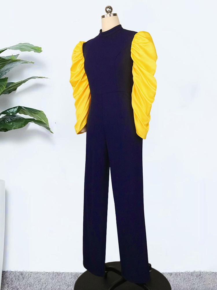 Commuter cómodo SLIM-Fit mono transpirable nuevo nicho encogimiento de hombros plisado manga lugar de trabajo ropa de mujer vestido de mujer