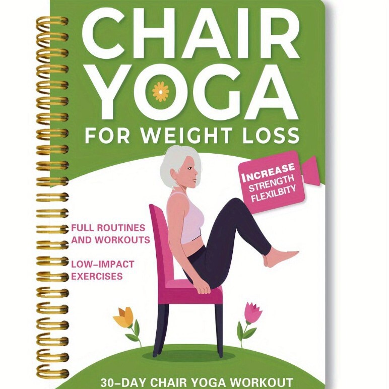 跨境新款线圈30天椅子瑜伽训练指南CHAIR YOGA FOR WEIGHT LOSS|undefined