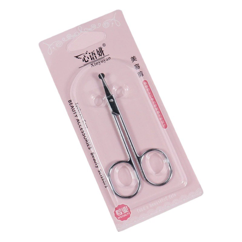 Производитель поставляет женские ножницы из нержавеющей стали, ножницы для ресниц и бровей, ножницы для макияжа, маленькие ножницы с заостренным круглым кончиком, прямые ножницы для удаления волос в носу.