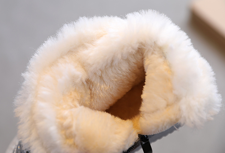 Children's snow boots New fashion girls' boots plus fleece thickened ankle boots waterproof boys' shoes cotton shoes_voghion.com