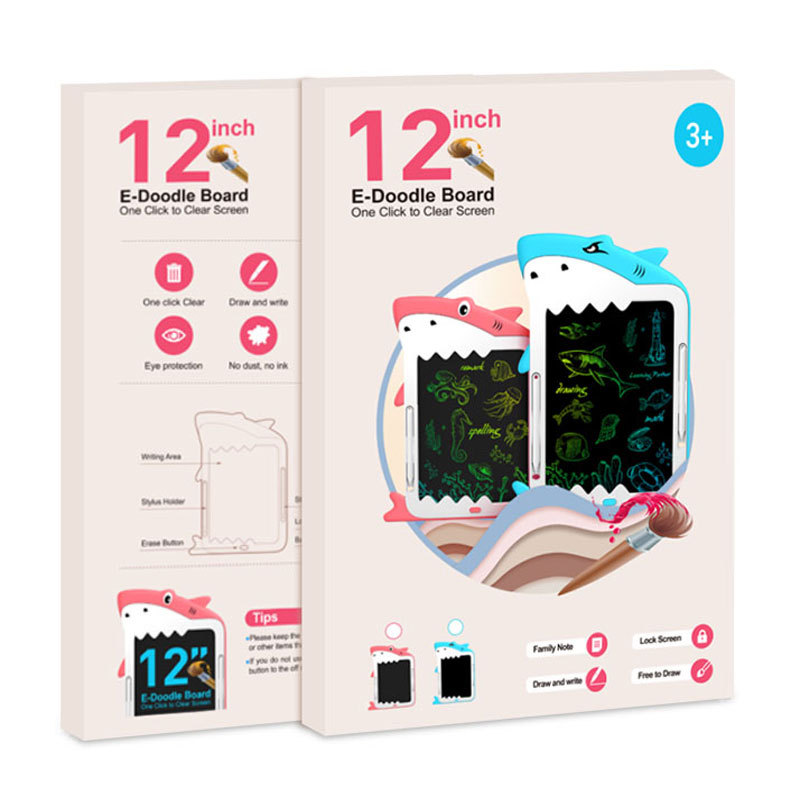 亚马逊2022新款12寸儿童涂鸦板外贸新品卡通绘画液晶手写益智玩具