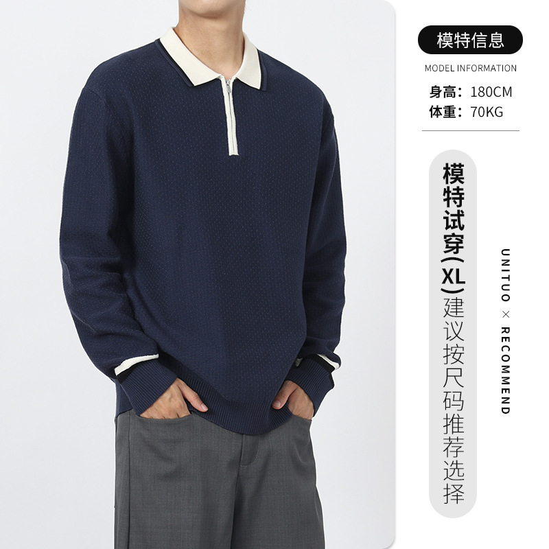 1688 comercio exterior transfronterizo ropa de hombre polo camiseta de punto de alto nivel con solapa polo camiseta de negocios casual camiseta al por mayor