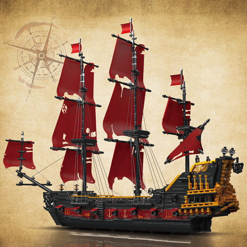 Yuxing Model King 13109S Vengeance Pirate Sailing Model Adornos de juguete de bloques de construcción grandes y difíciles