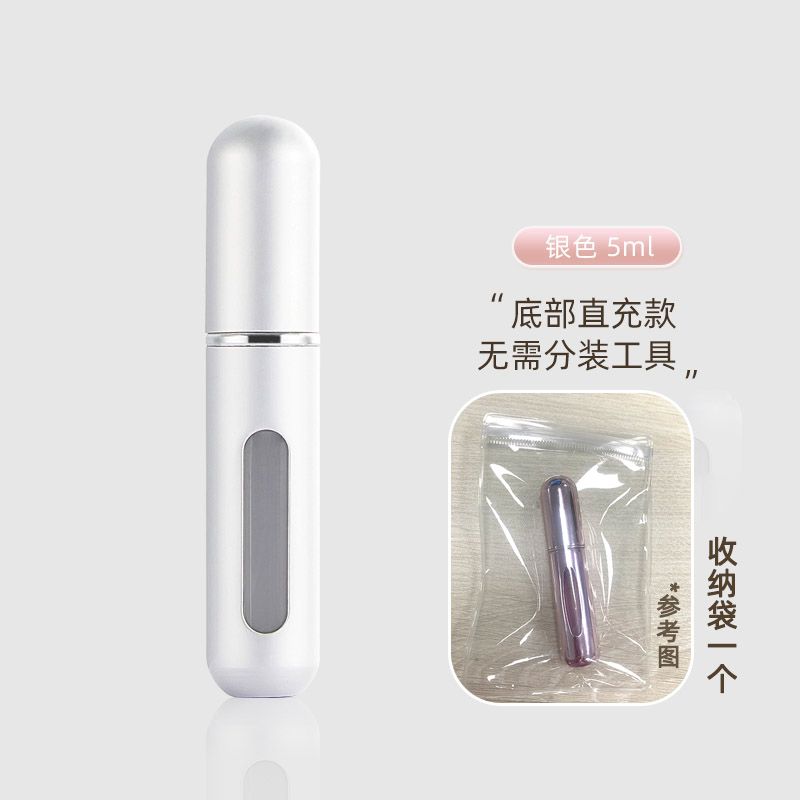 Botella vacía llena en la parte inferior del recipiente de embotellación de perfumes de 5 ml pulverización de muestra portátil
