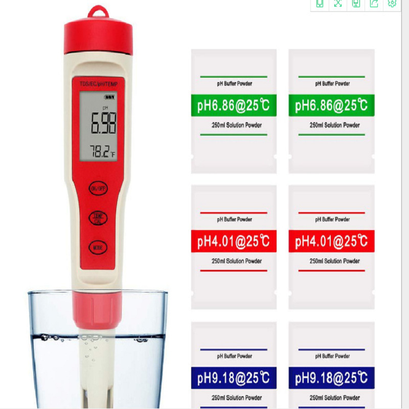 便携式pH/TDS/EC/TEMP四合一测试笔多功能测试笔水质检测仪电导率