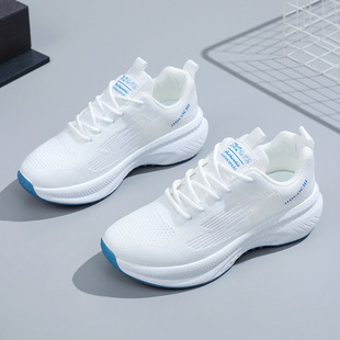 Women's Shoes 2025 Women's White Sneakers Thick-Soled Shoes Running Shoes Trendy Spring Breathable Sports Shoes for Women Breathable and Comfortable