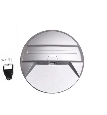 Suitable for Toyota FJ Cruiser 2007-2024 models, spare tire cover, rear spare tire shell with rear-mounted lettering, complete modification set (Spare wheel cover) - small-round-cover-silver