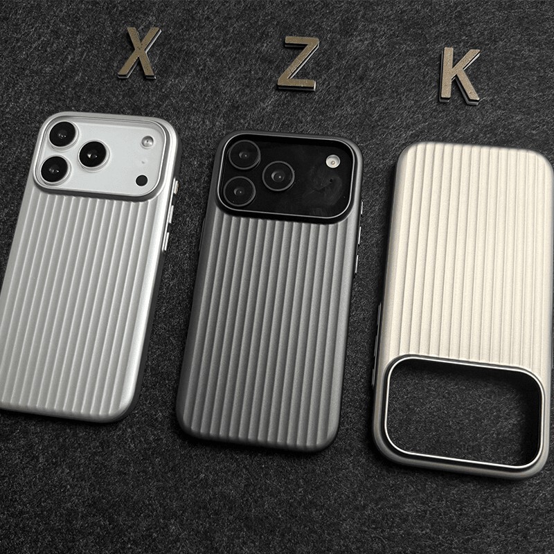 Suitable for Iphone18Promax Mobile Phone Case Pc Metal Paint Corrugated Pattern Magnetic Suction Anti-Fall Protective Cover for Apple 16 17 Suitable for Iphone18Promax Mobile Phone Case Pc Metal Paint Corrugated Pattern Magnetic Suction Anti-Fall Protective Cover for Apple 16 17