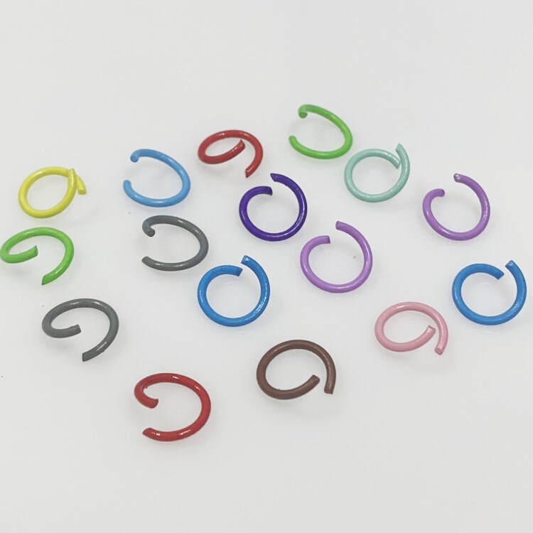 DIY handmade material color paint open ring candy color connection ring hardware small C ring paint color gold