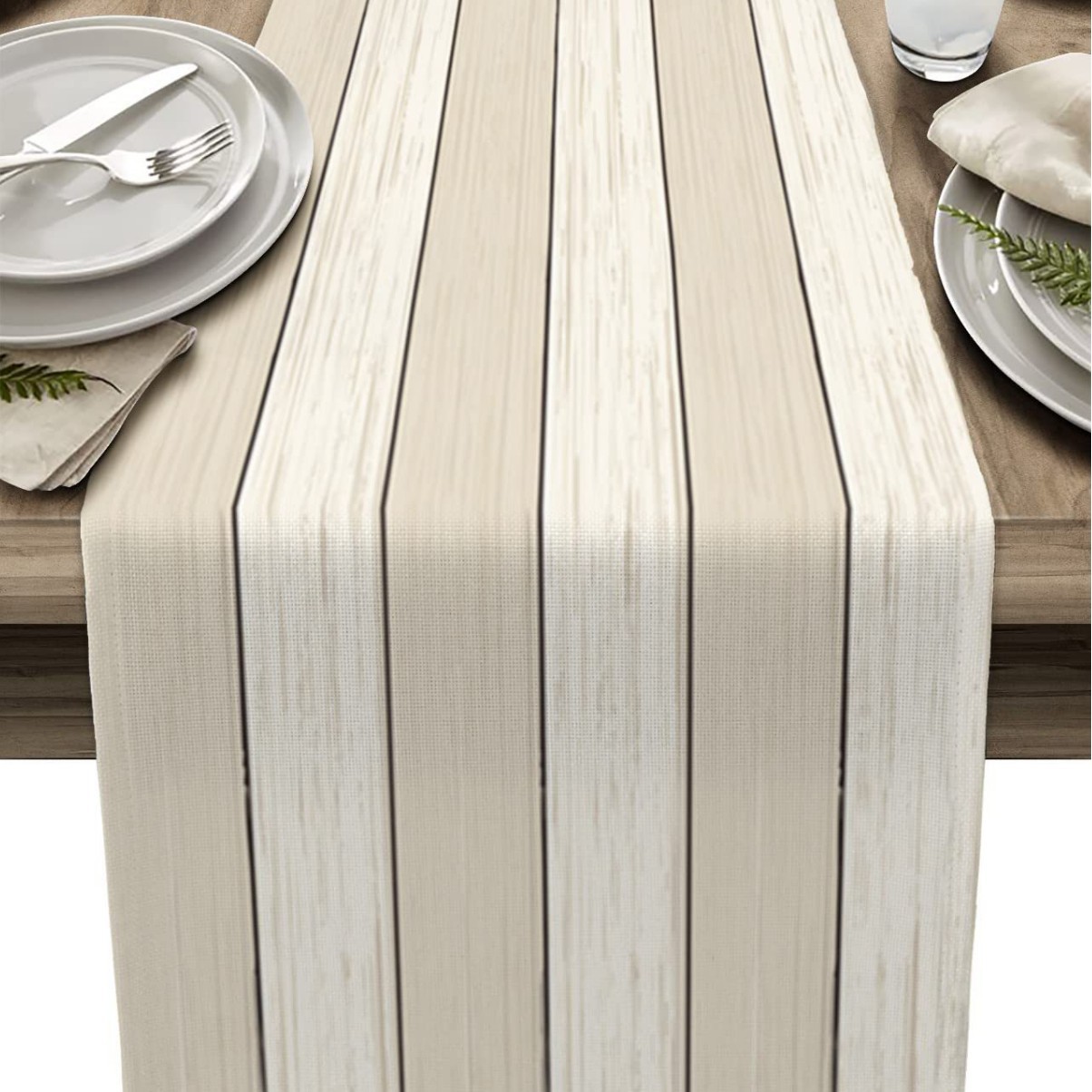 Lino a rayas corredor de mesa Amazon madera grano tela Toalla de mesa mantel decorativo aislamiento antideslizante estera de mesa estera de la tabla de impresión image 21