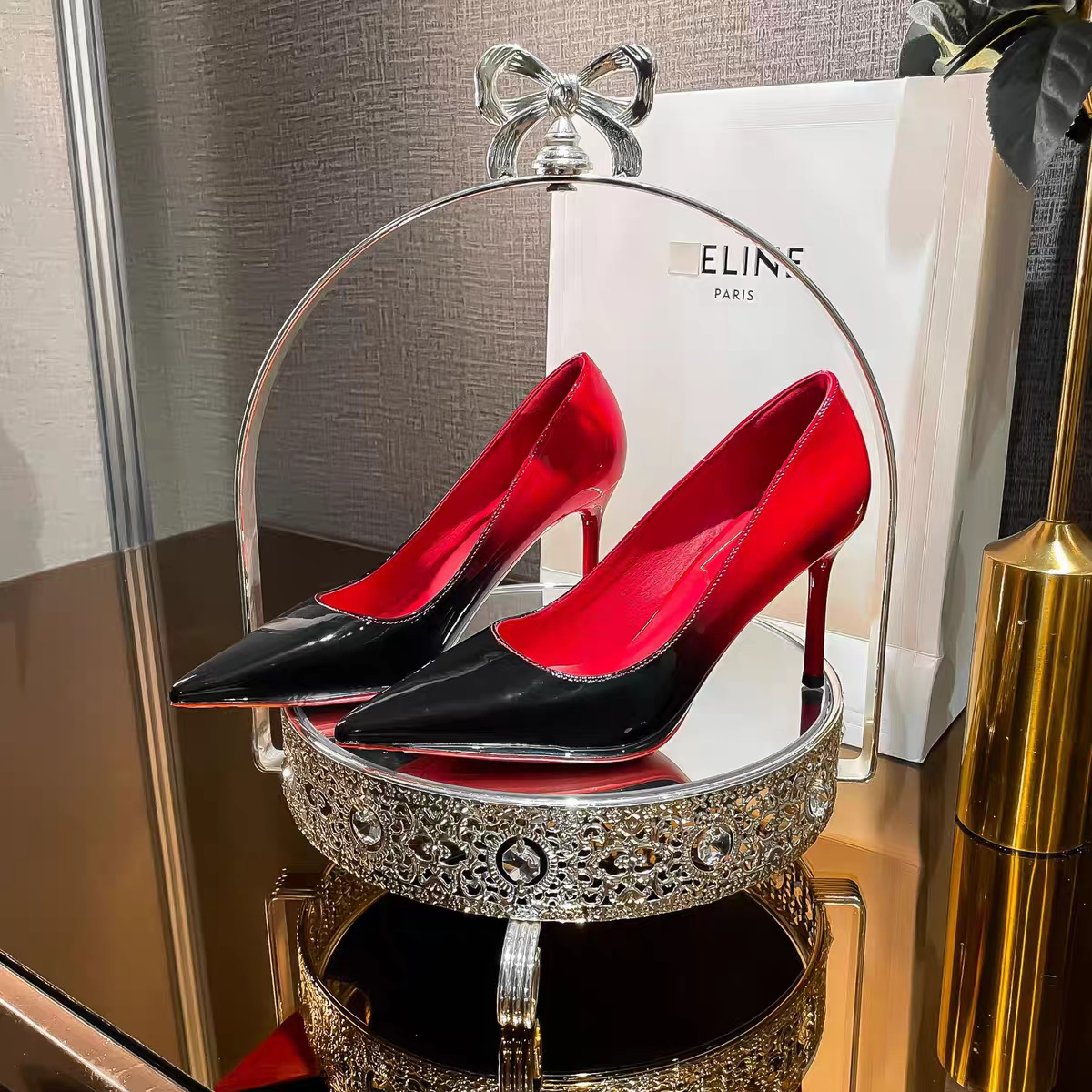 Small design sexy elegant two-tone high heels stiletto heels